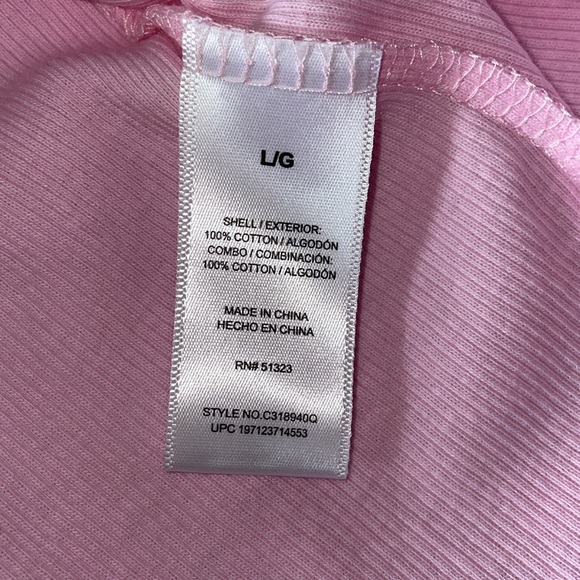 NWT Vince Camuto Pink Blush Ribbed Top. Size Large - Picture 5 of 5